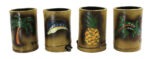 Set of 4 Island Tiki Bamboo Drink Coozies