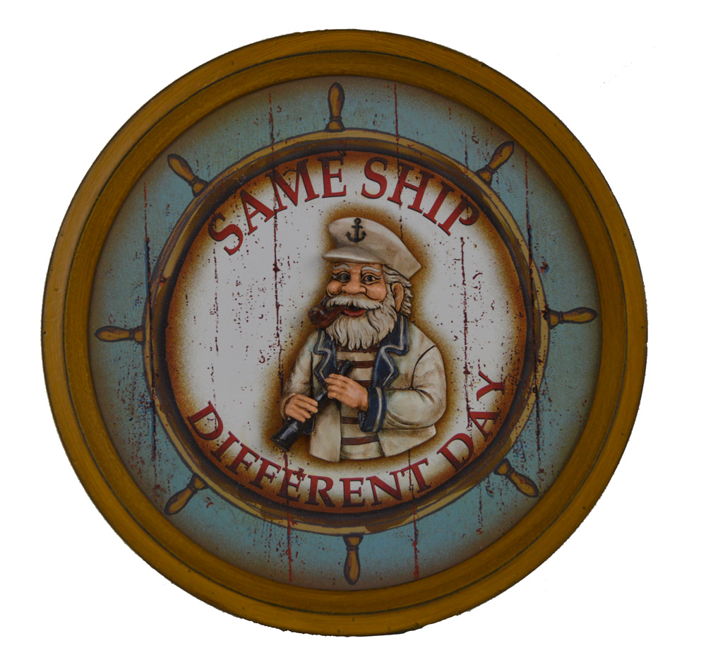 JD0015-same-ship-different-day-hanging-wall-plaque 14”Dia Same Ship Different Day Hanging Wall Plaque - Image 1