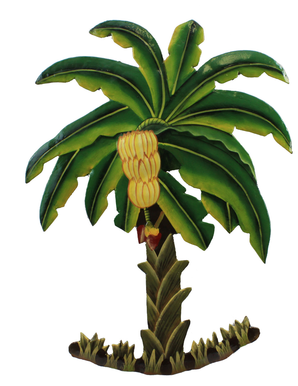 KM020-small-banana-tree-metal-wall-art Banana Tree Metal Hanging Wall Art - Image 1