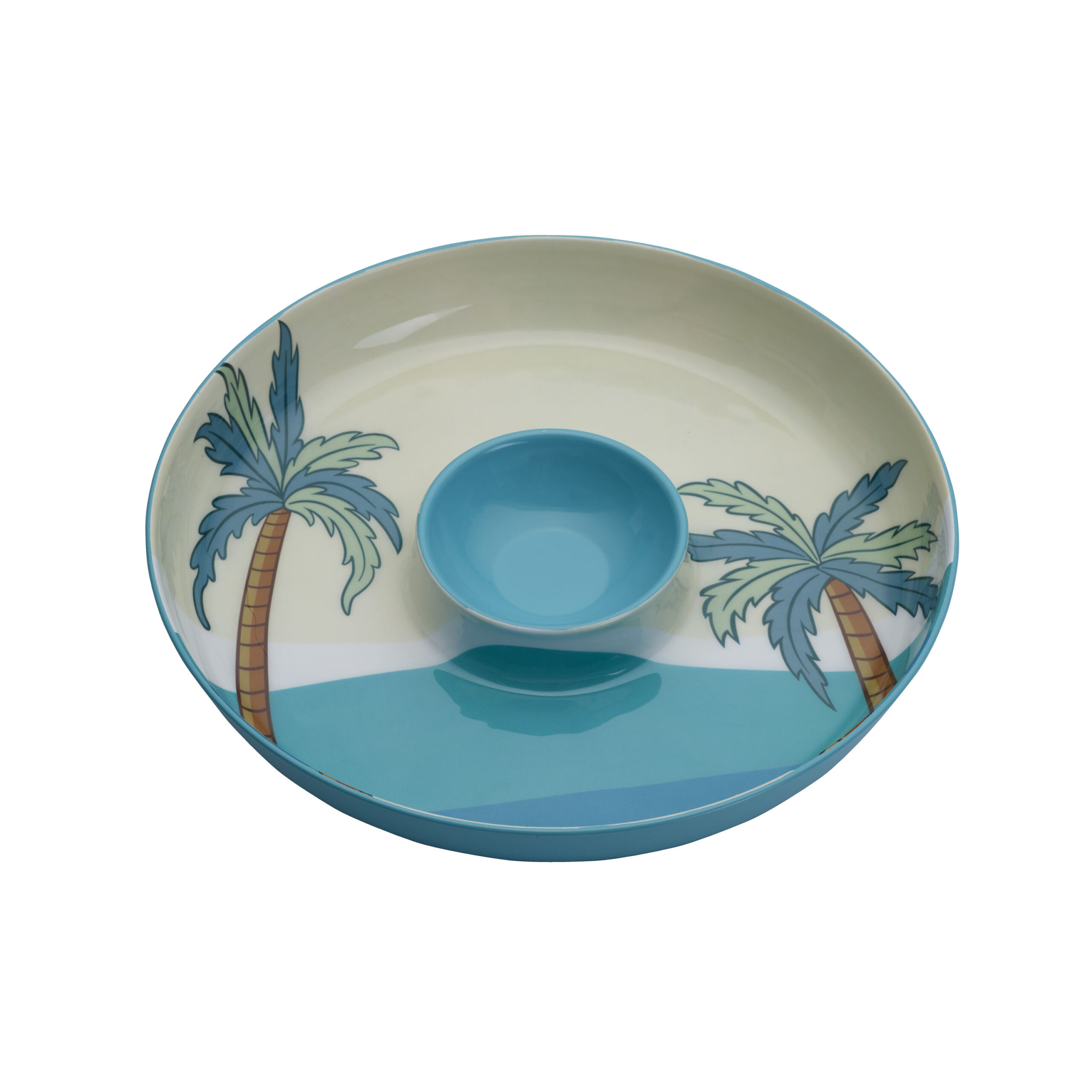 Giftware-Serveware Palm Tree Breeze Metal Chip and Dip Bowl - Image 1