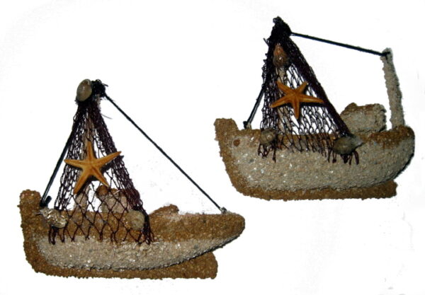 Mini Sanded Boat Magnet over Resin 3.5”H