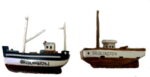 Mini Painted Boat Magnet over Resin 3.5”H