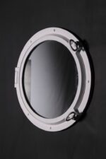 24” Duco White Finish Porthole Mirror Fiberglass Resin - Image 5