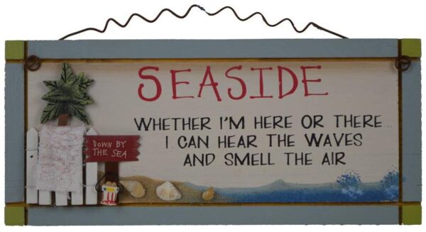 12"L Wooden Seaside Dream Hanging Sign