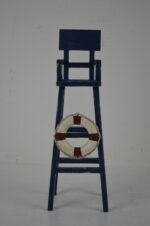 12"h Wooden Blue Lifeguard Chair Figurine - Image 2