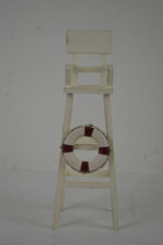 12"h Wooden White Lifeguard Chair Figurine
