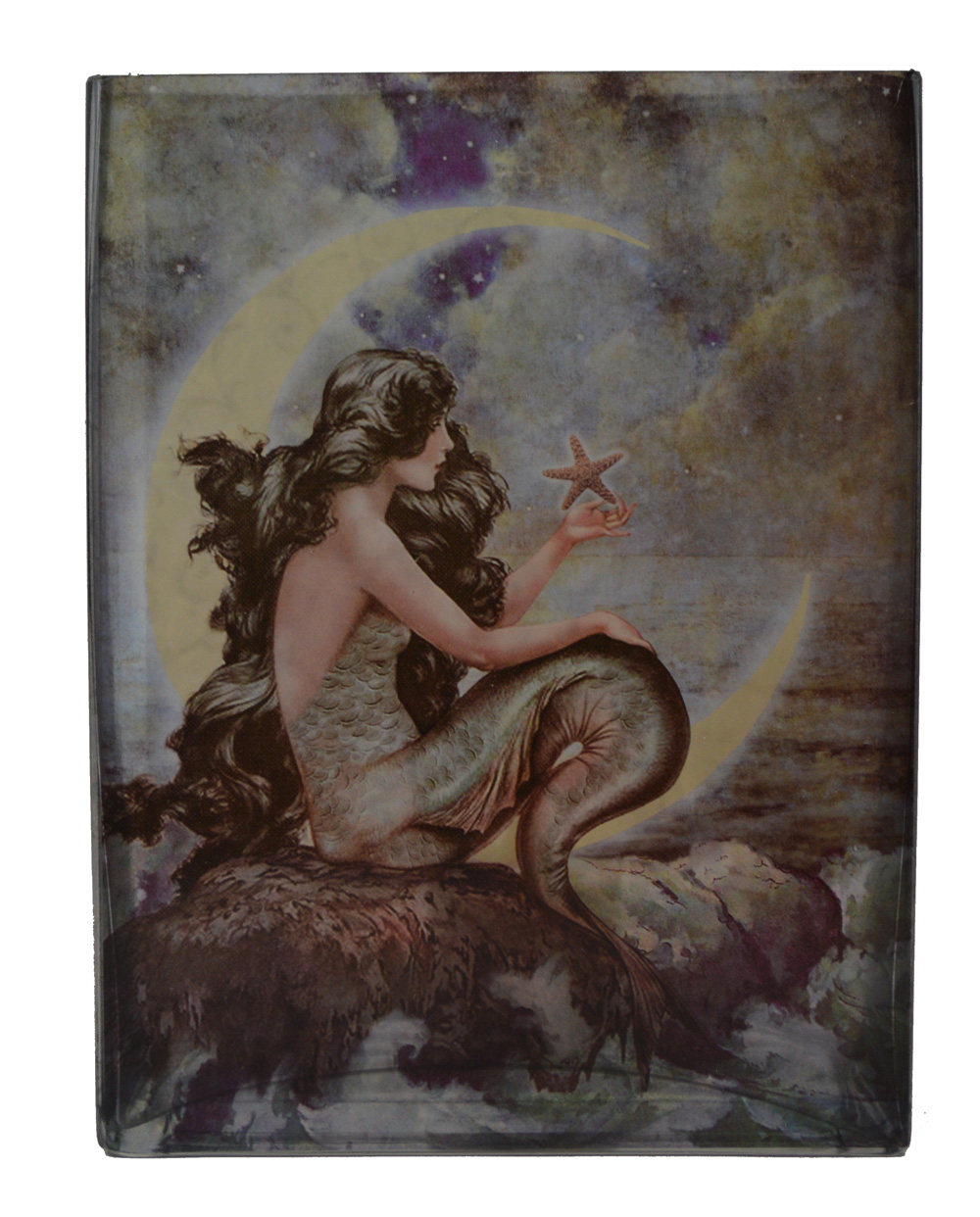 OW177-beauty-of-the-sea-vase-tea-light-holder 8"H Beauty of the Sea Mermaid Glass Vase with Tea Light Candle Holder