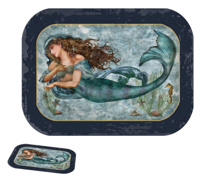 Beauty Under the Sea Tin Tray 15.75”L Nautical Tropical Home Decor