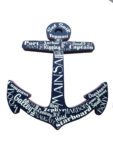 Anchor of Nautical Words Wooden Plaque