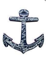 Anchor of Nautical Words Wooden Plaque