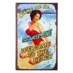 Welcome to the Beach Retro Tin Sign