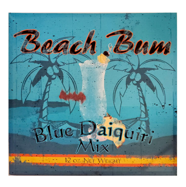 Cocktail Canvas Tropical Tiki Bar Themed Painting Beach Bum Blue Daiquiri Mix