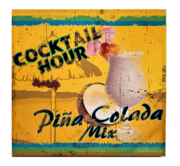 Cocktail Canvas Tropical Tiki Bar Themed Painting Cocktail Hour Pina Colada Mix
