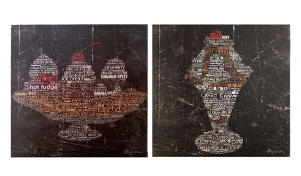 Ice Cream Stretch Canvas Prints Set of Two American Classic Wall Art Decor