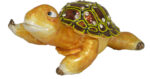 Jeweled Turtle Trinket Box with Matching Pendant Necklace Inside