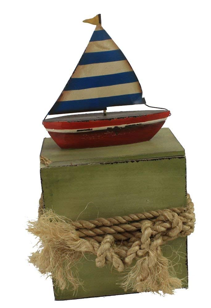 RC046 Wood Rectangle Box with Boat on Cover 12.25” - Image 1