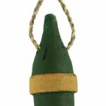 4" Wooden Green and Yellow Hanging Buoy Ornament Decor