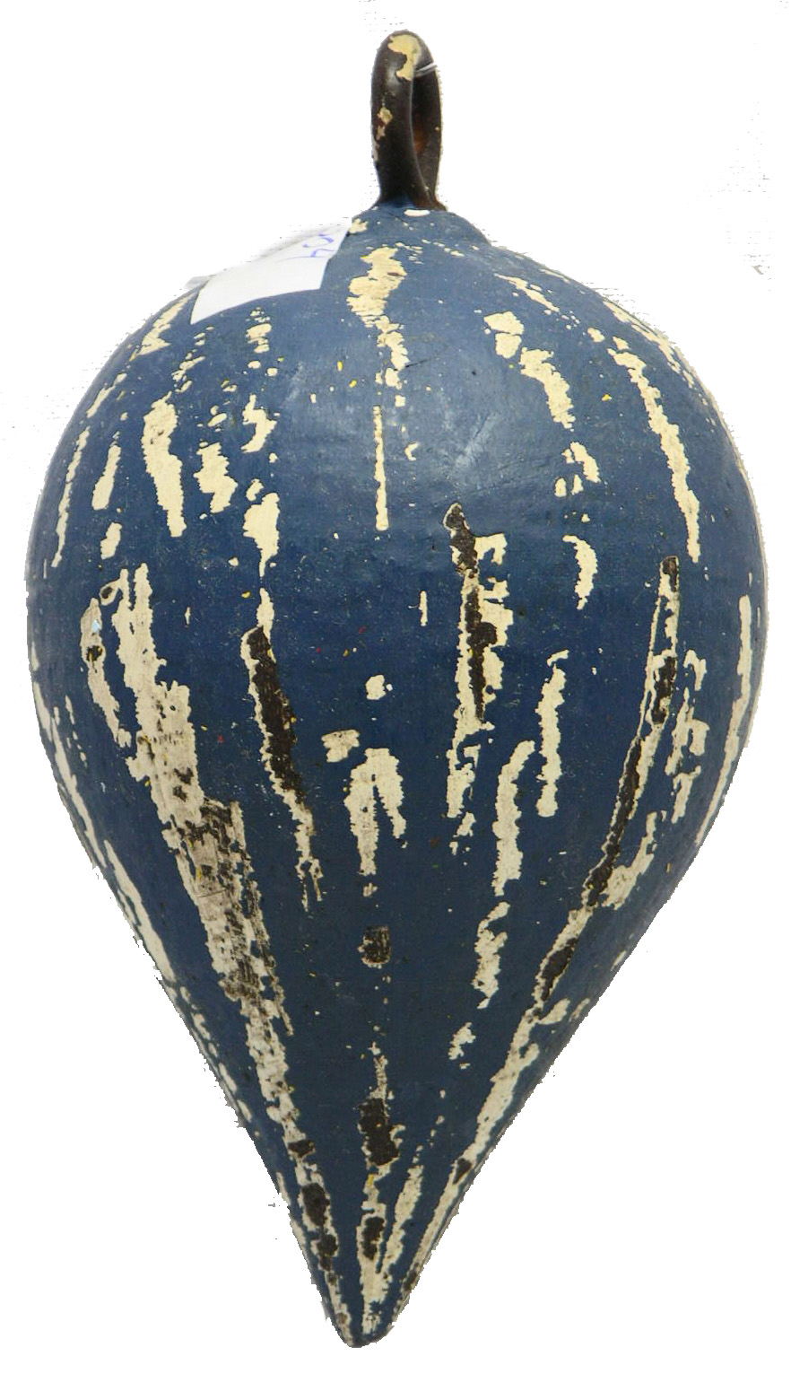 RC095-wood-teardrop-buoy-blue 5" Distressed Blue Wooden Hanging Teardrop Buoy - Image 1