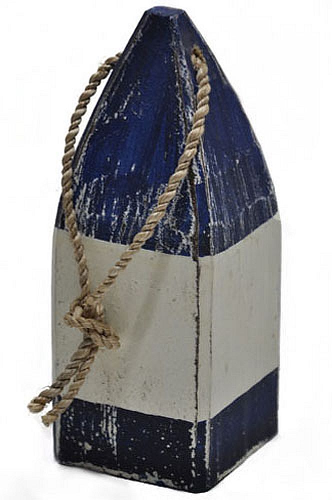 RC142-1 Square Buoy Blue and White with Rope Loop Nautical Hanging Decor - Image 1