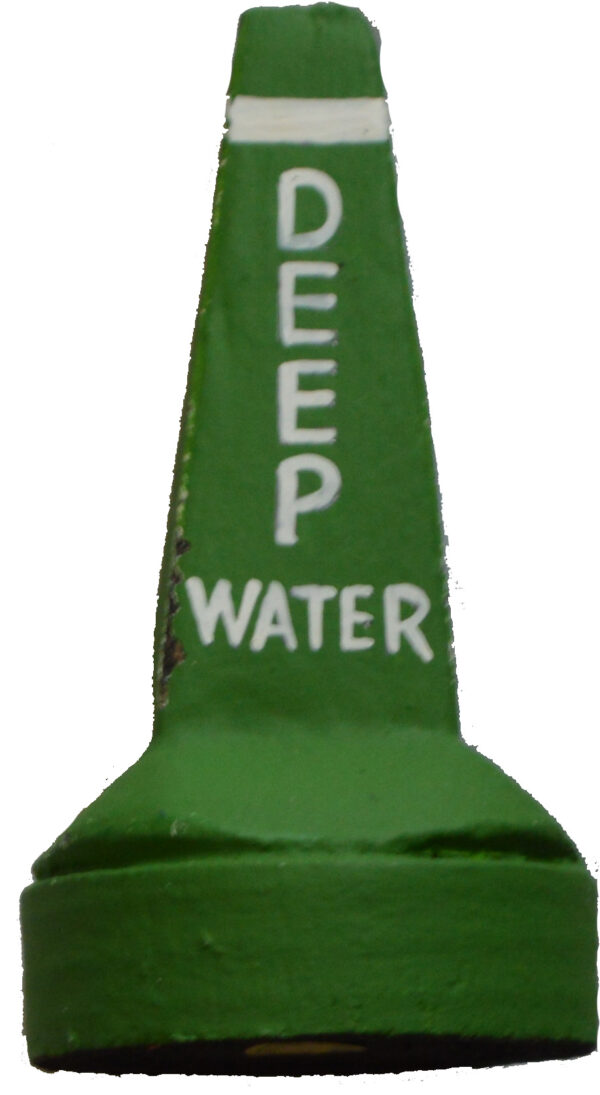 4.5”H Green Deep Water Wood Navigational Square Top Buoy
