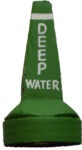 4.5”H Green Deep Water Wood Navigational Square Top Buoy
