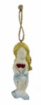 Mermaid Hanging Ornament Figurine Painted Finish Wood