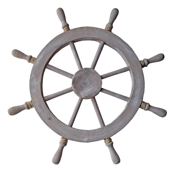 White Washed Ship Wheel 29 Inch Nautical Shipwheel Pirate Decor