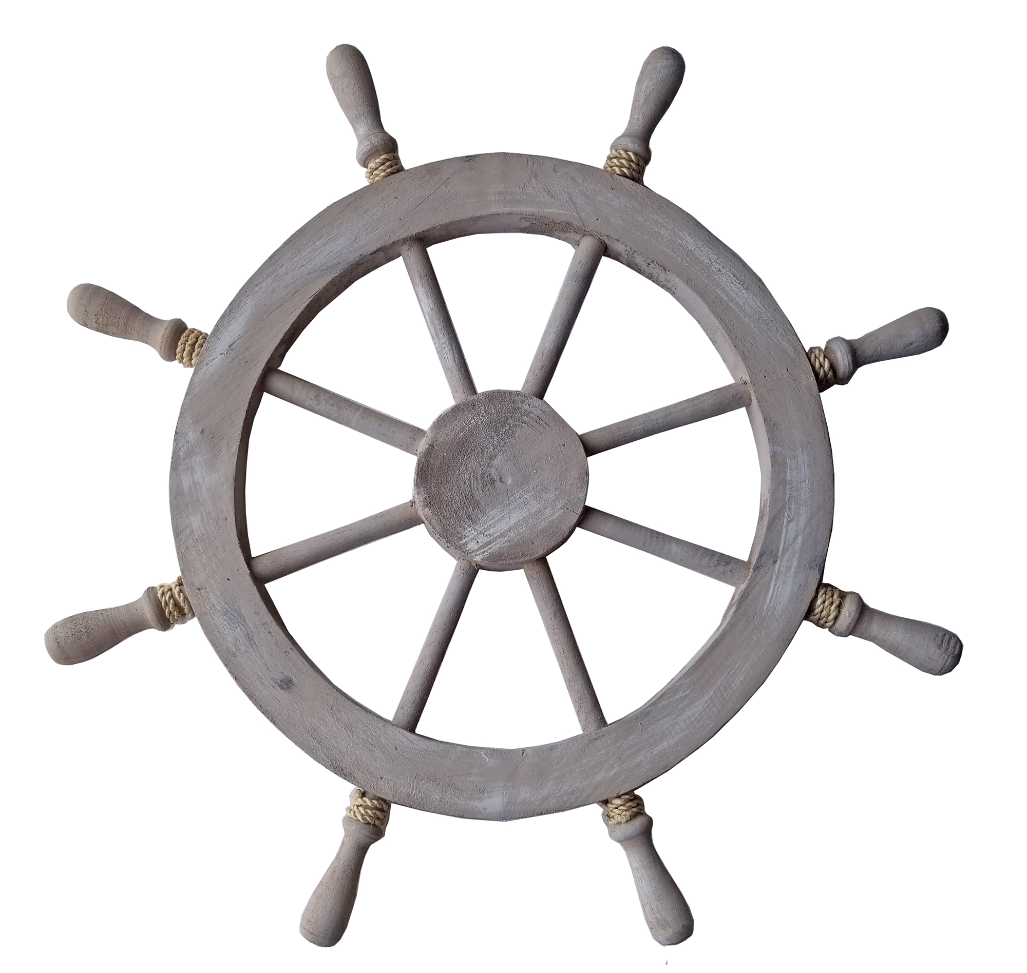 RC232 White Washed Ship Wheel 29 Inch Nautical Shipwheel Pirate Decor - Image 1