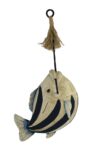 11.5”H Wood Hanging Fish with Hook Figurine