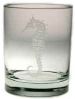 RO169-seahorse-dof-glassware-set-of-4 Seahorse Large Cocktail Glasses 14 oz 4"H Set of 4 - Image 1