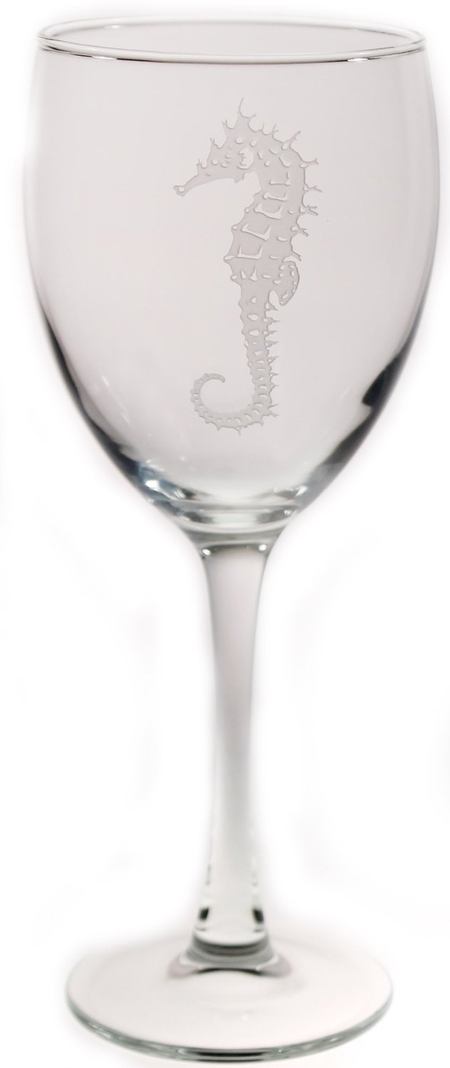 RO171-seahorse-goblet-glasses-set-of-4 Seahorse Goblet Glasses 10.5 oz 8"H Set of 4 - Image 1