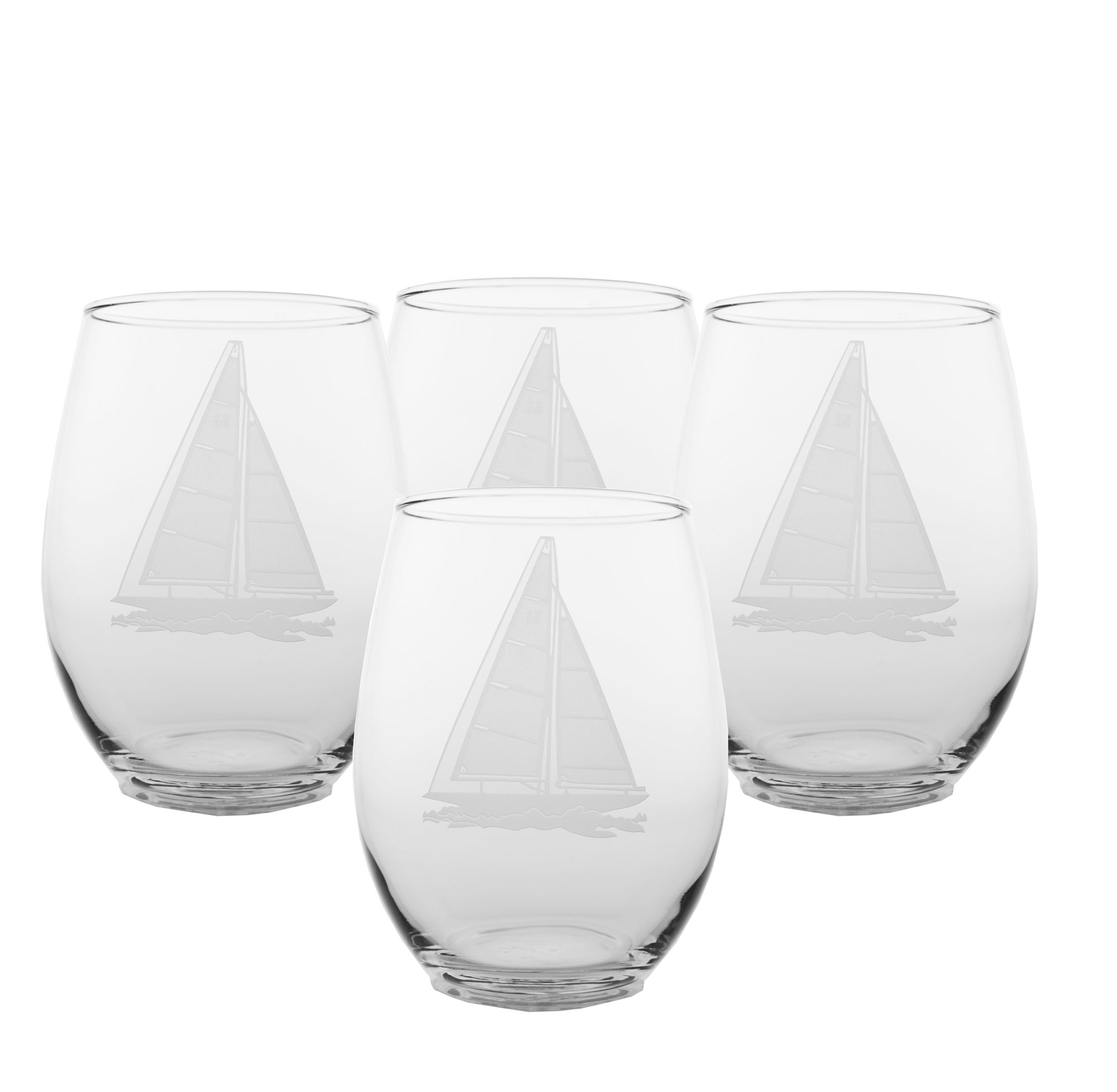 RO190 Sailboat Tumbler Glasses 21oz Set of 4 - Image 1