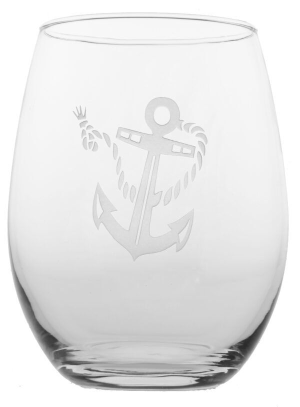 Rope and Anchor White Wine Tumbler Glasses Set of 4 15oz