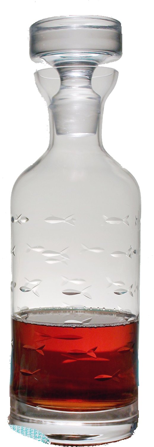 RO314-school-of-fish-glass-whiskey-decanter 32oz School of Fish Whiskey Decanter - Image 1