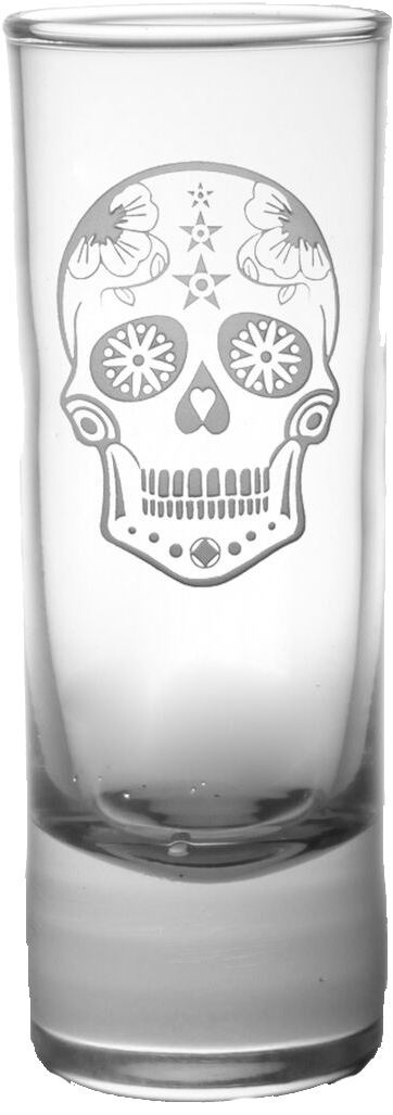 RO346-sugar-skull-glass-cordial 2.5 oz Sugar Skull Cordial Glass - Image 1