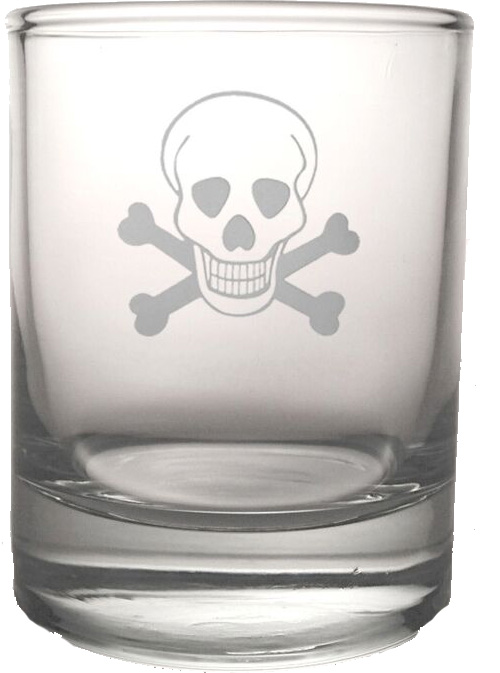 RO363-skull-glass-votive 2.5-Inch Skull & Crossbones Glass Votive - Image 1