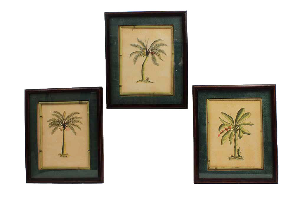 SA938-set-of-three-palm-tree-wall-plaques Set of 3 15"H Palm Tree Wall Plaques - Image 1