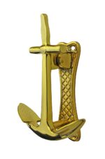 5.5"h Anchor Shaped Polished Brass Door Knocker with Lacquer Finish - Image 2