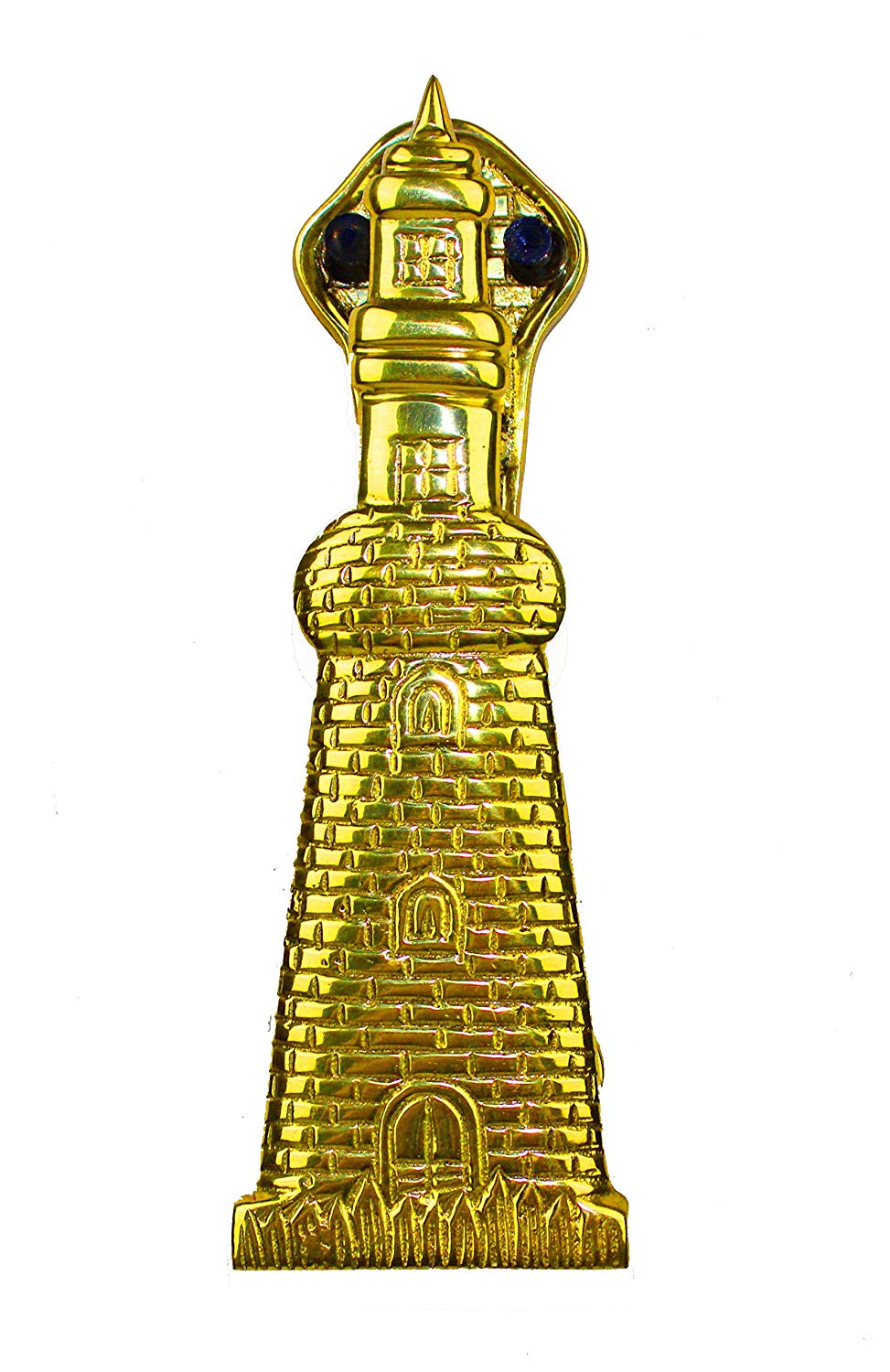 SE097 6.5"h Lighthouse Shaped Polished Brass Door Knocker with Lacquer Finish - Image 1