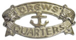 8”L Crews Quarters Aluminum Plaque with Nickel Finish