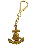 Brass "Lucky" Skull and Crossbones Anchor Key Chain