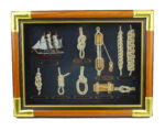 16.5"L Wood & Brass Nautical Knots Board