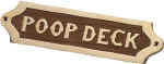 SE1142-poop-deck-wooden-plaque-with-brass-detailing Poop Deck Wooden Sign 8"L - Image 1