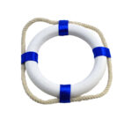 4"Dia Wooden Blue & White Life Ring