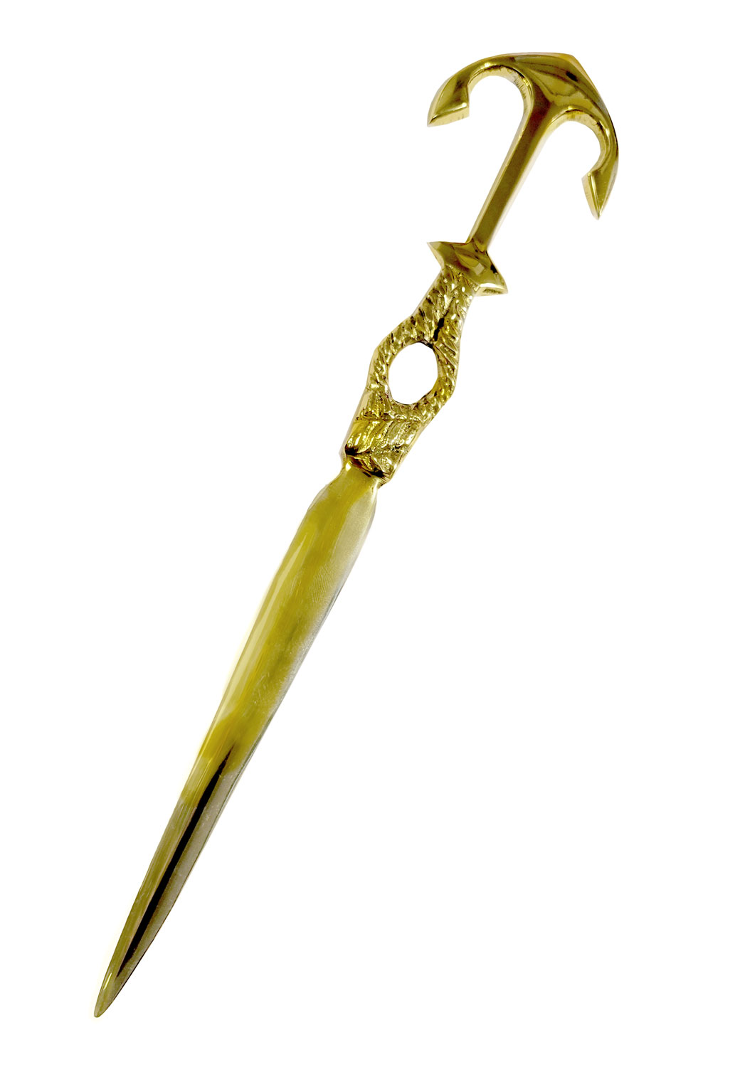 SE230 Polished Brass Letter Opener, Anchor - Image 1
