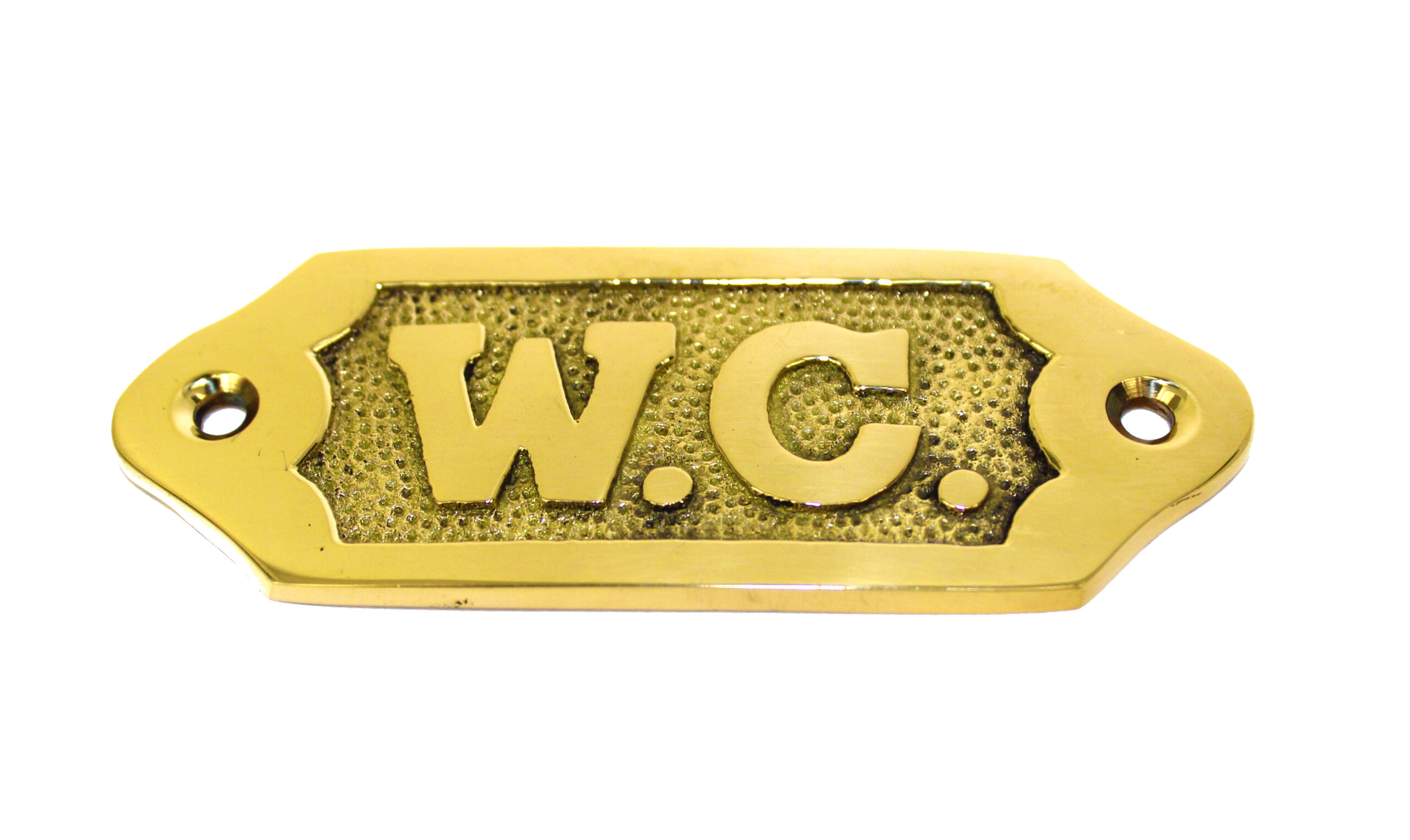 SE277_IMG_7531 W.C. Brass Plaque 3 Inch Nautical Wall Decor - Image 1