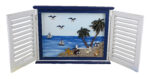 15.75"l Ocean View Scene Wooden Opening/Closing Window Shutters - Wall Decor - Image 2