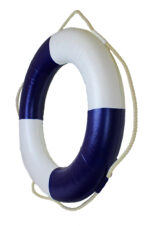 30"Dia White & Blue Canvas Life Ring Decor - Image 2