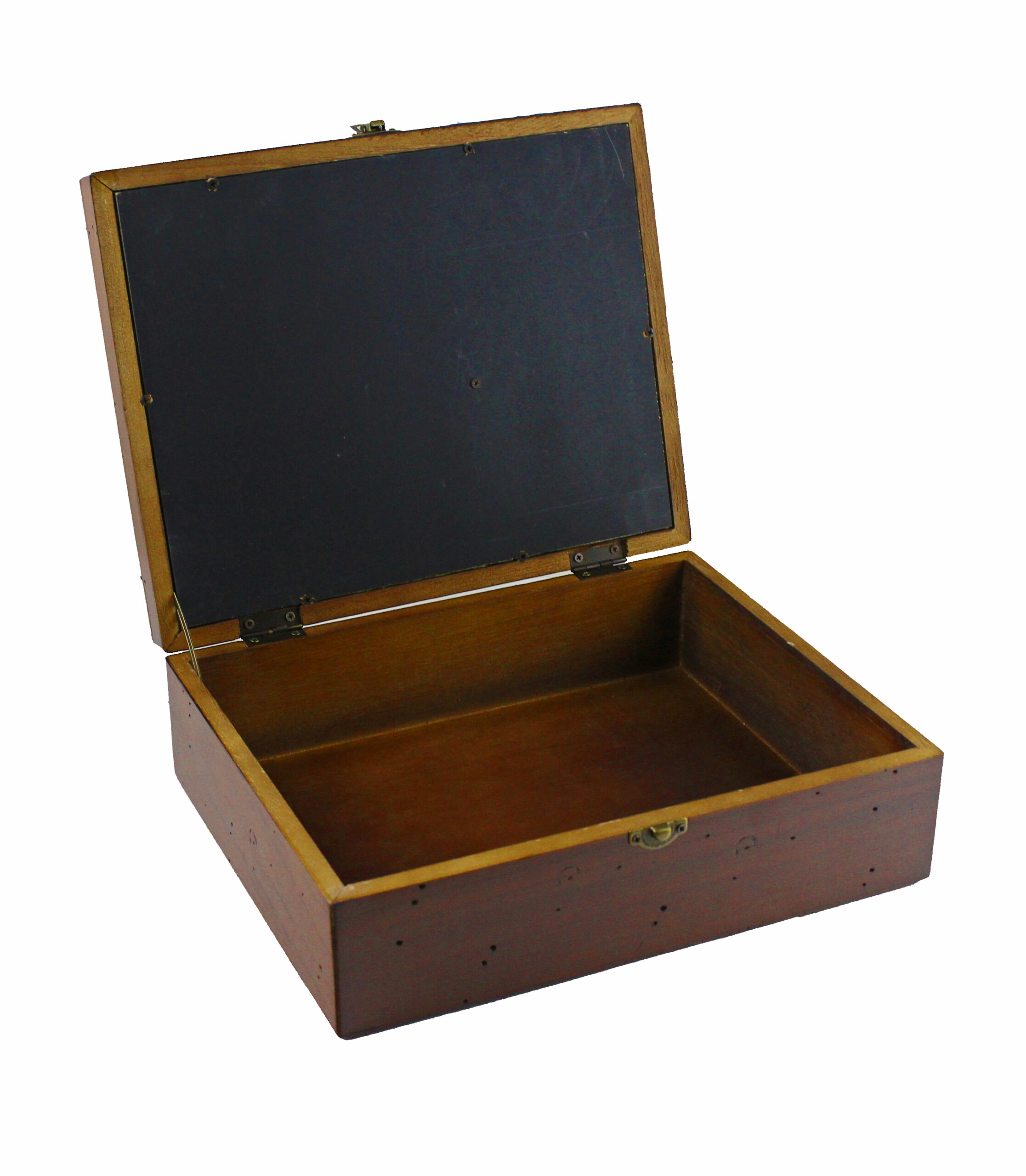 SE301_IMG_0351 11"L Wooden Pirate Shadowbox Top Storage Box - Image 1