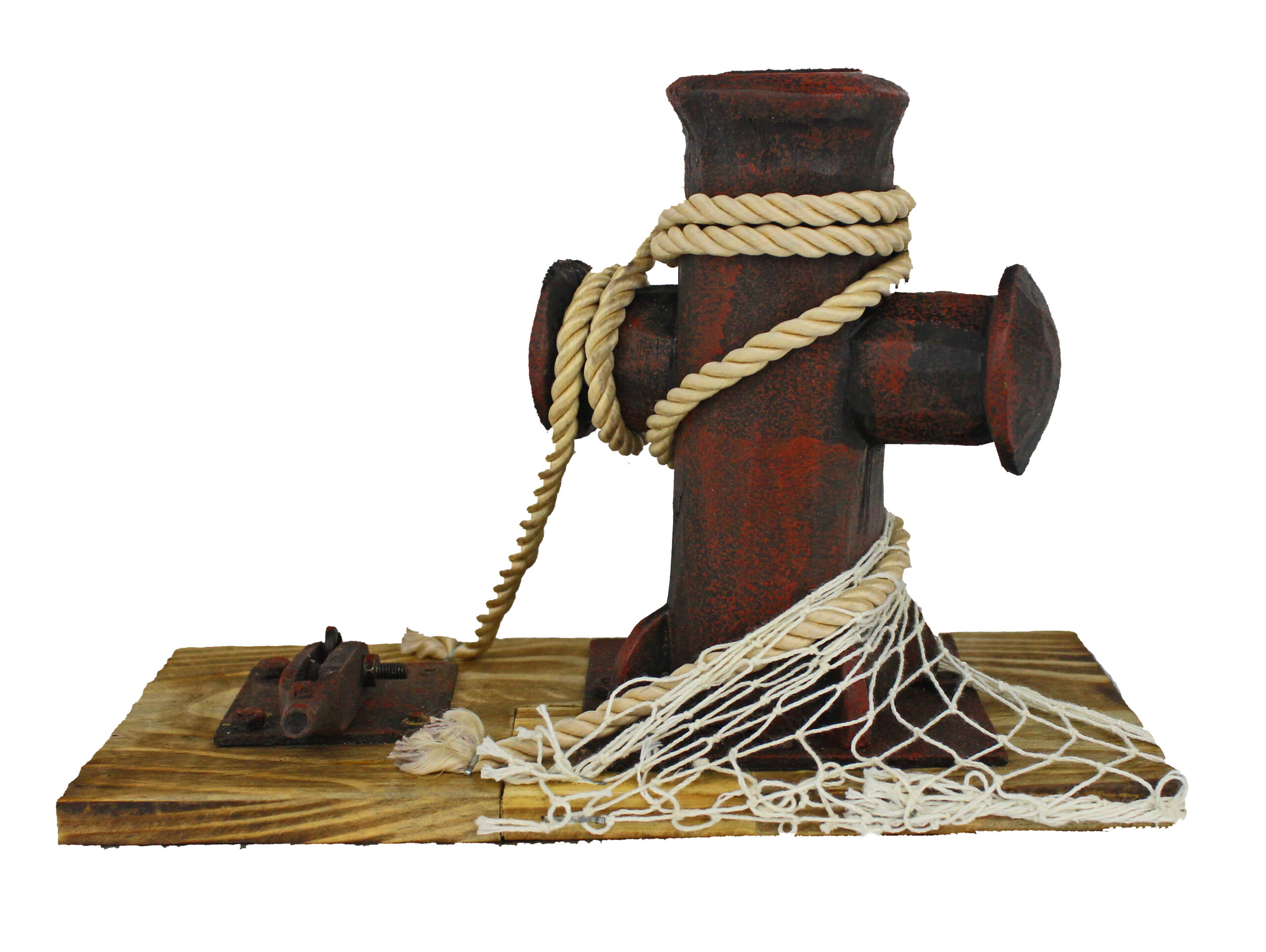 SE366 8.5 inch Wooden Cleat Pen Holder on Base 8.5"H Wooden Cleat Pen Holder on Base